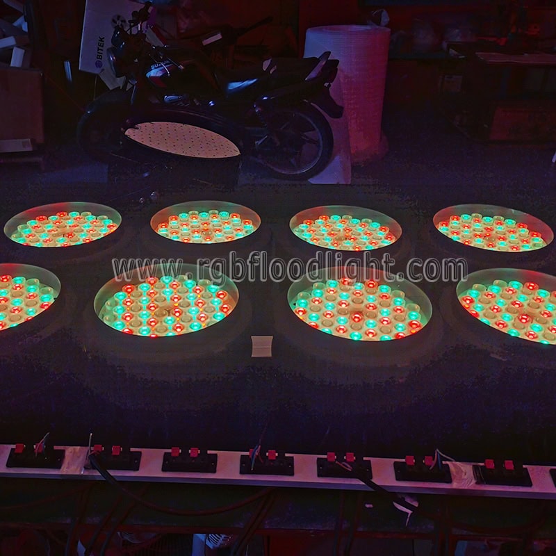 Wireless RGB LED Flood Lights for Church Steeple Lighting