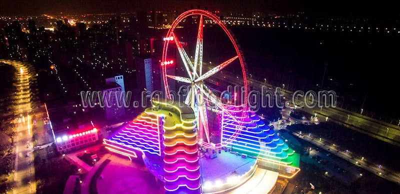 DMX RGB LED Flood Lights for Outdoor Ferris Wheel Lighting