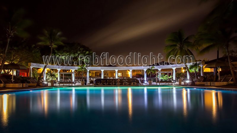 Outdoor Multi Color RGB LED Flood Lights for Resort Lighting