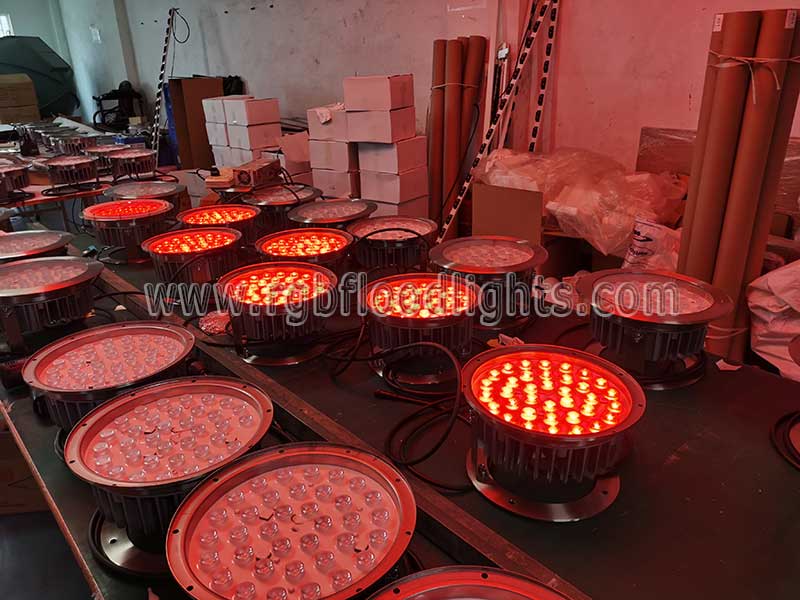 Outdoor Commercial Water Fountain DMX 100W Underwater RGB LED Flood Light Programmable Waterfall Wall Wash Light