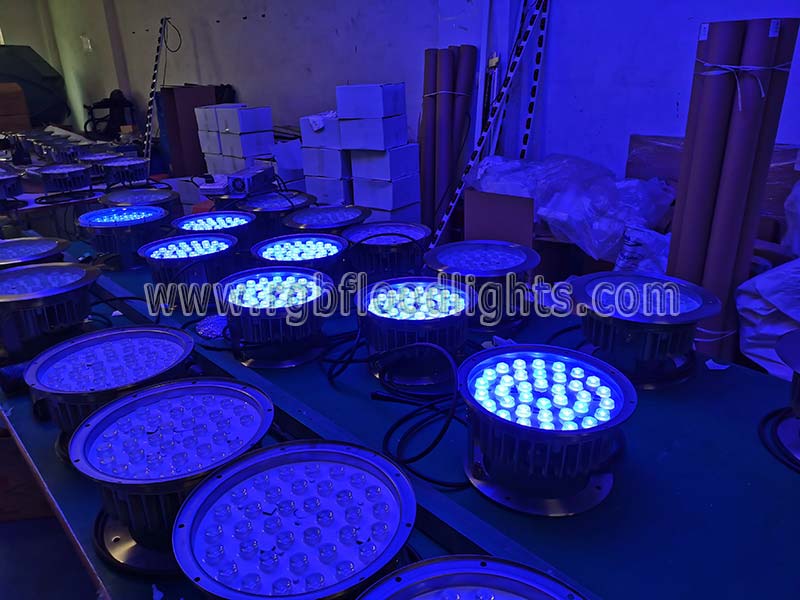 Outdoor Commercial Water Fountain DMX 100W Underwater RGB LED Flood Light Programmable Waterfall Wall Wash Light