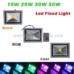 Outdoor Remote Control Low Voltage 12V 24V Colorful Garden Landscape 10W RGB LED Flood Light