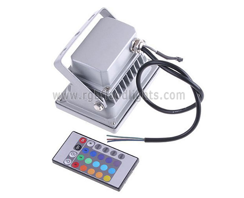 Outdoor Remote Control Low Voltage 12V 24V Colorful Garden Landscape 10W RGB LED Flood Light