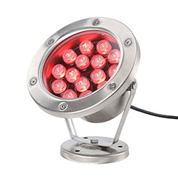 Outdoor Color Changing 18W Underwater RGB LED Flood Light Stainless Steel Pond Lamp