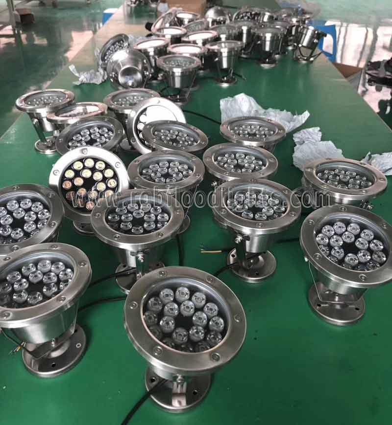 Outdoor Color Changing 18W Underwater RGB LED Flood Light Stainless Steel Pond Lamp