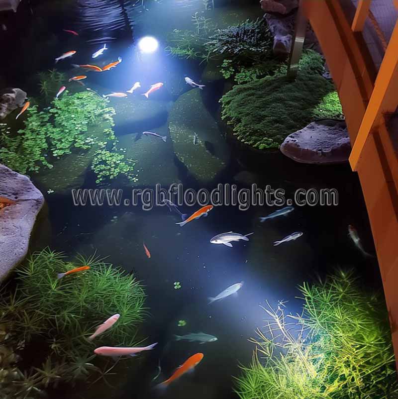 Outdoor Color Changing 18W Underwater RGB LED Flood Light Stainless Steel Pond Lamp