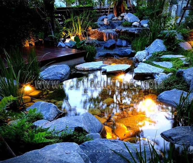 Outdoor Color Changing 18W Underwater RGB LED Flood Light Stainless Steel Pond Lamp