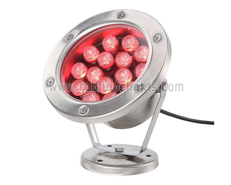 Outdoor Color Changing 18W Underwater RGB LED Flood Light Stainless Steel Pond Lamp