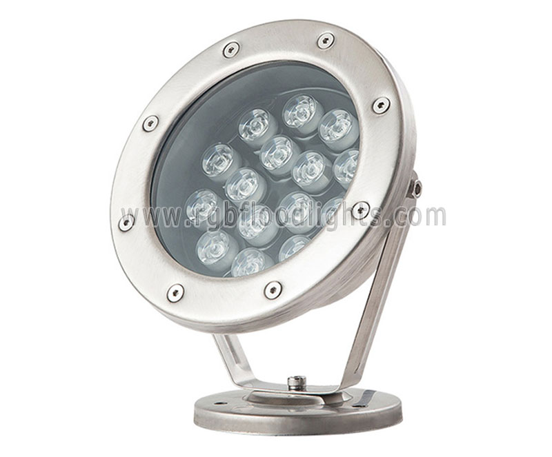 Outdoor Color Changing 18W Underwater RGB LED Flood Light Stainless Steel Pond Lamp