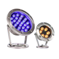 Outdoor Remote Control 24W Underwater RGB LED Flood Light Wireless IP68 Waterproof Pool Luminaire