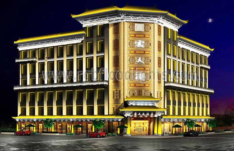 Outdoor Multi Colored Hotel Facade 200W RGB LED Flood Light