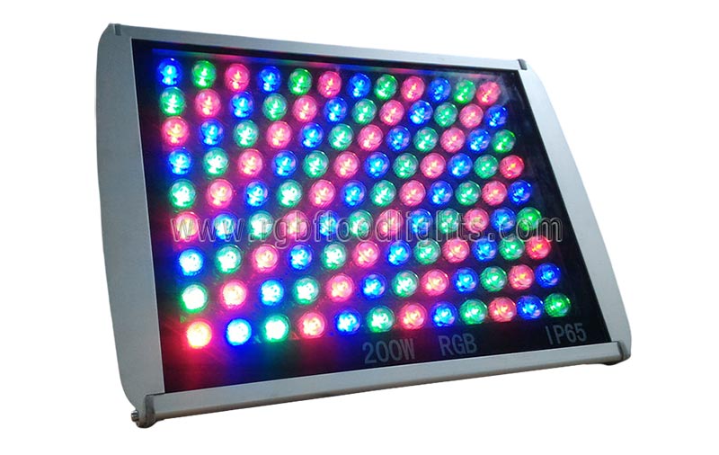 Outdoor Multi Colored Hotel Facade 200W RGB LED Flood Light