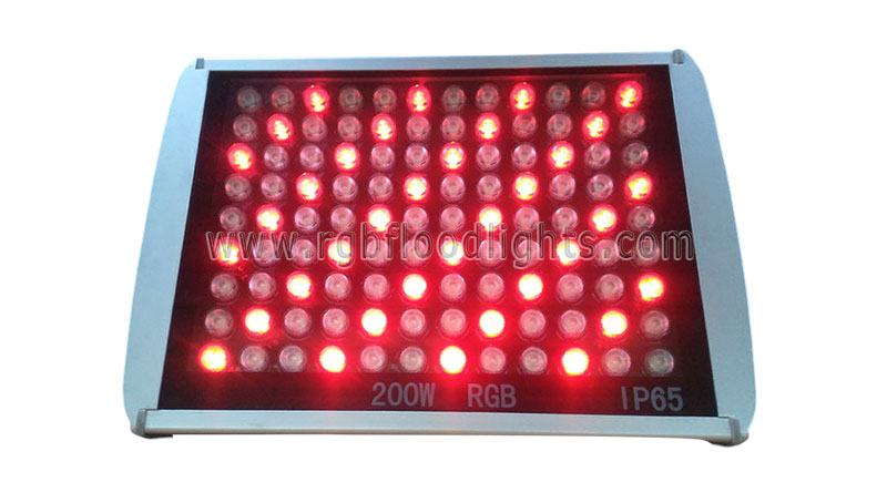 Outdoor Multi Colored Hotel Facade 200W RGB LED Flood Light